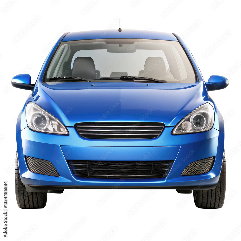 blue car isolated on transparent white background, clipping path blue car isolated on transparent white background, clipping path