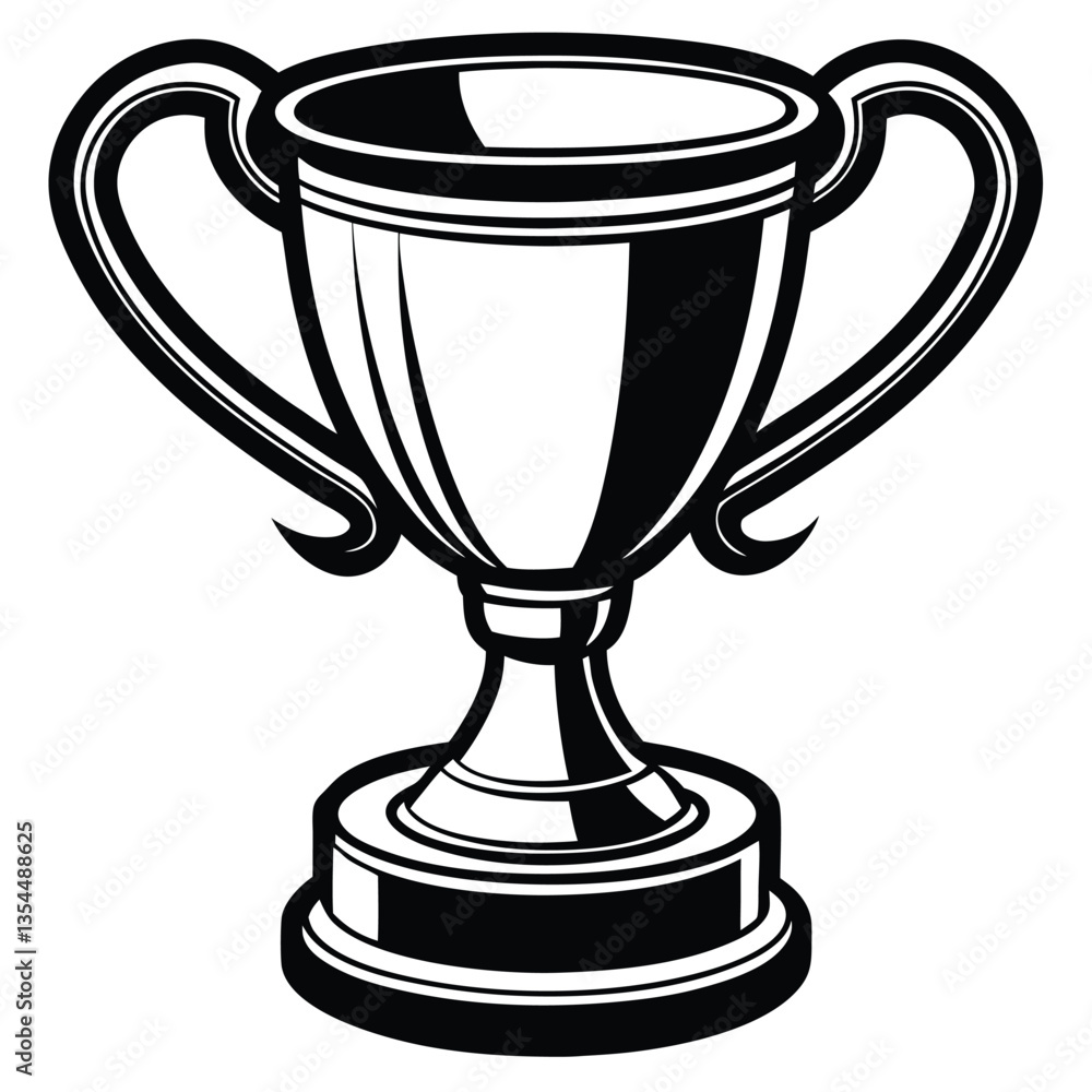 Black silhouettes of trophy cup, vector illustration Black silhouettes of trophy cup, vector illustration