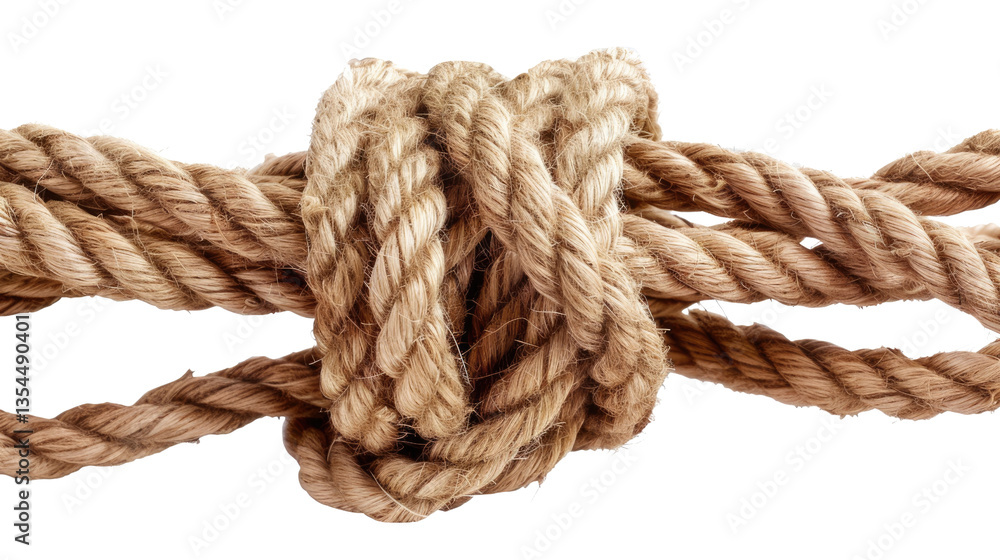 Intertwined Strength: A close-up showcases a sturdy rope meticulously knotted, symbolizing connections, resilience, and intricate craftsmanship. Intertwined Strength: A close-up showcases a sturdy rope meticulously knotted, symbolizing connections, resilience, and intricate craftsmanship.