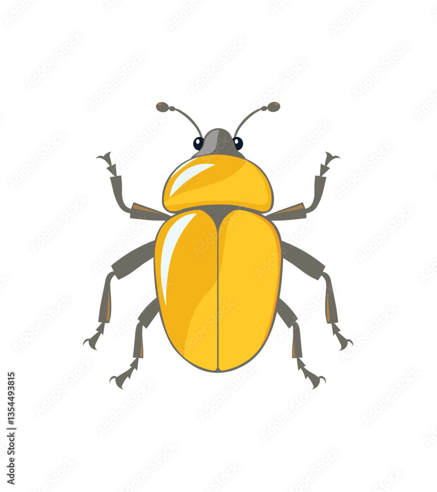 Fototapeta premium Cute Beetle Cartoon Vector Illustration