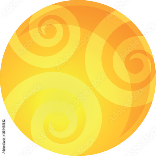 Yellow alien planet space object