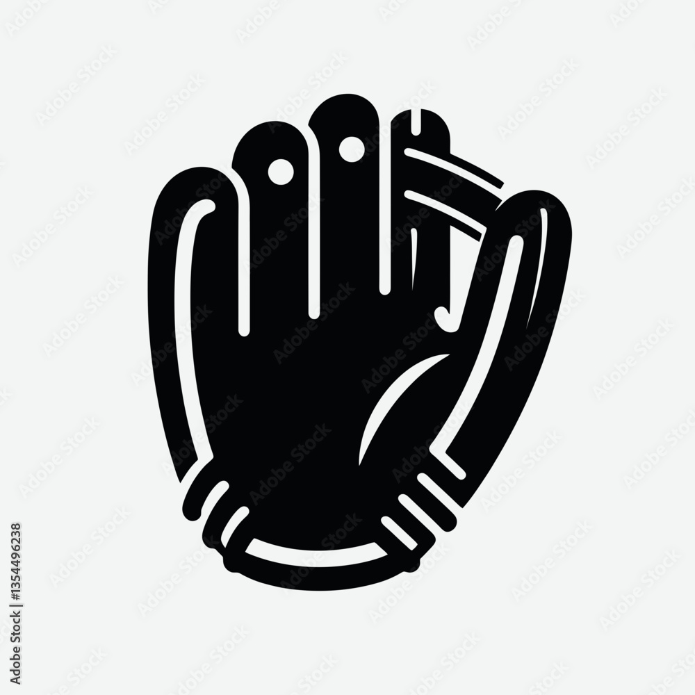 very simple flat and minimalist Baseball Glove silhouette in black on a white background very simple flat and minimalist Baseball Glove silhouette in black on a white background