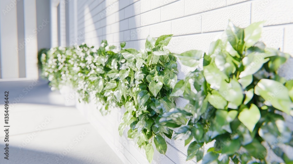 Fototapeta premium Modern indoor wall planters with greenery