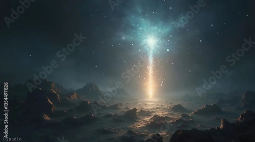 Boat under Celestial Glow - Generate AI