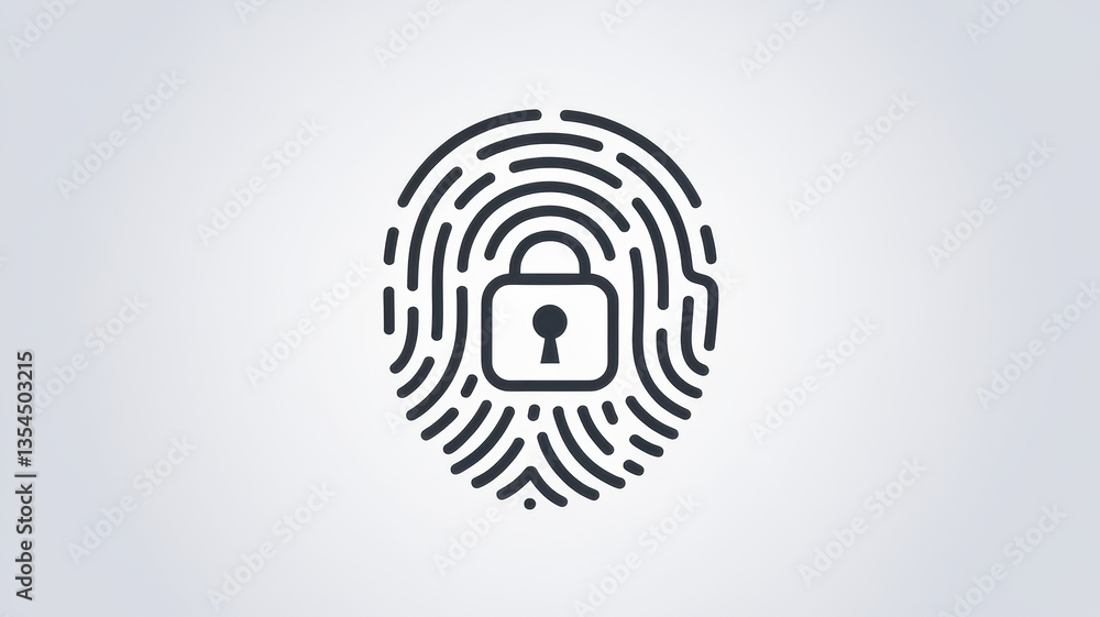 Secure Fingerprint Icon with Padlock Symbol Representing Biometric Authentication
Secure Fingerprint Icon with Padlock Symbol Representing Biometric Authentication