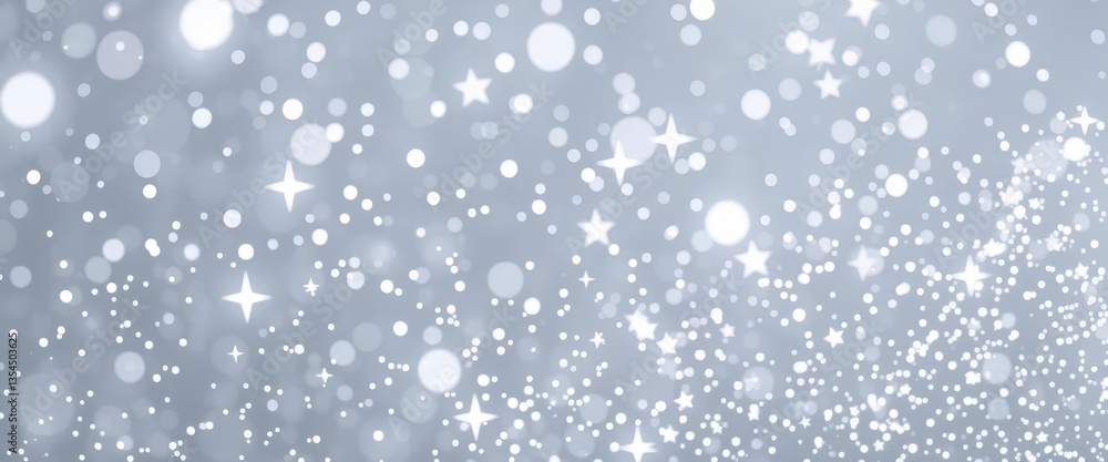 Fototapeta premium Shimmering starlight dust motes on a silver backdrop, design, starlight, magical