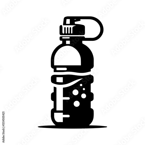 "Sleek and Practical Water Bottle Vector Illustration Highlighting Hydration, Portability, and Eco-Friendly Design in Style"