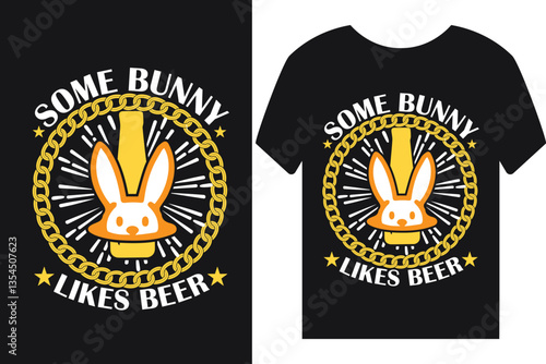 Some bunny likes beer vector t-shirt design