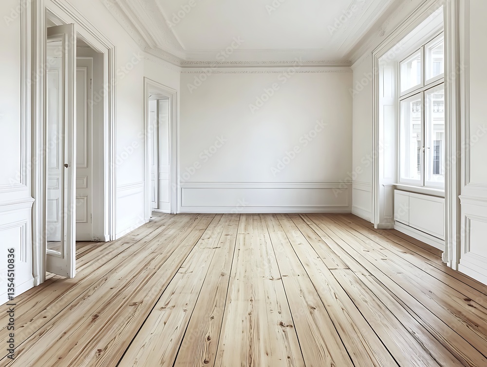 custom made wallpaper toronto digitalEmpty Room Interior with Classic Style.