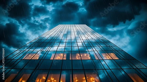Wallpaper Mural Tall Glass Building Under Stormy Night Sky

 Torontodigital.ca