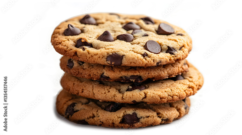 A stack of chocolate chip cookies