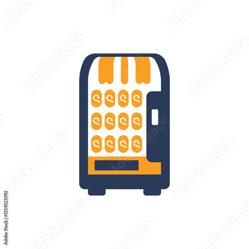 Logo design of a vending machine, symbolizing convenience, snack options, and automation, often with a modern, clean design that highlights accessibility and ease of use.

