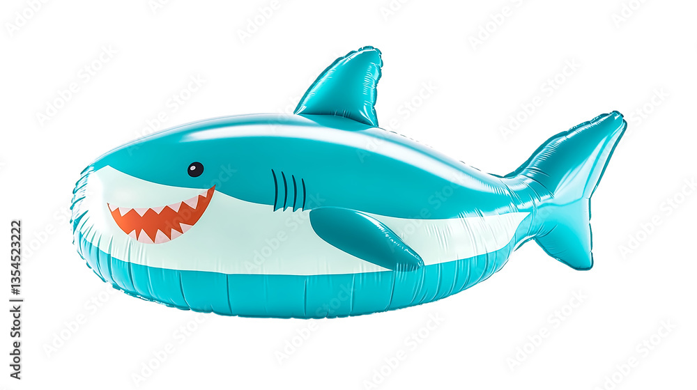 Obraz premium PNG light-blue fun shark 3d inflatable illustration accessory animal summer
