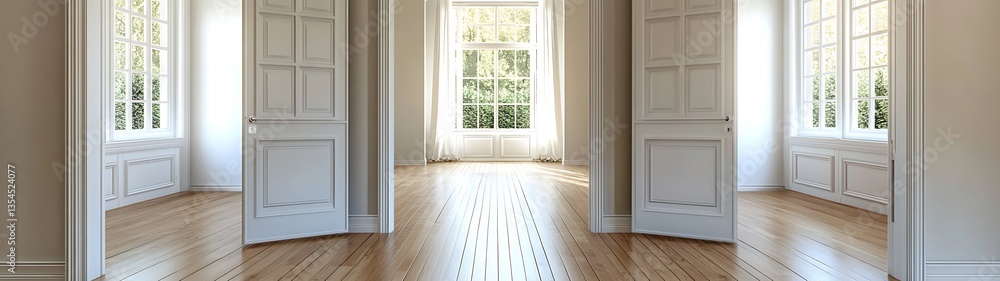 custom made wallpaper toronto digitalEmpty Room with Classic Doors.