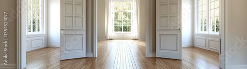 Wallpaper Mural Empty Room with Classic Doors. Torontodigital.ca