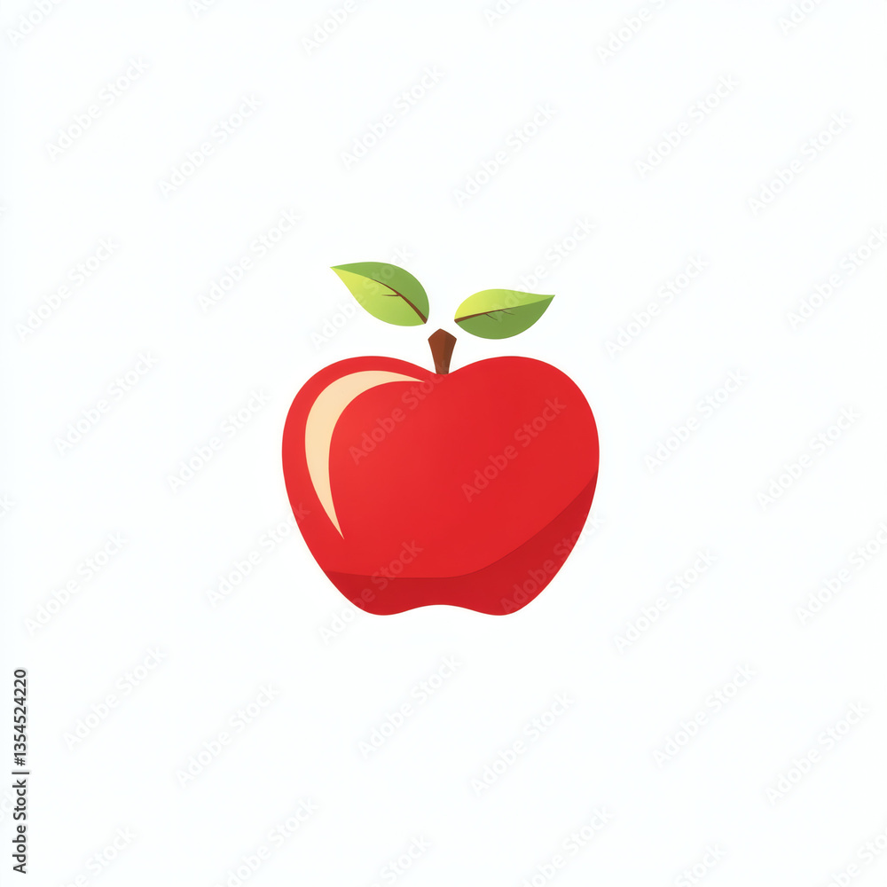 Red apple illustration on a clean background Red apple illustration on a clean background