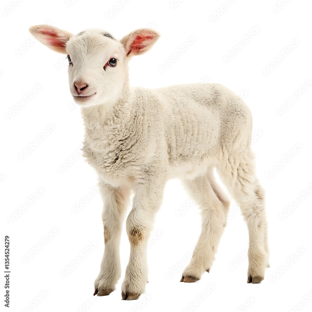 Cute lamb isolated on transparent background Cute lamb isolated on transparent background