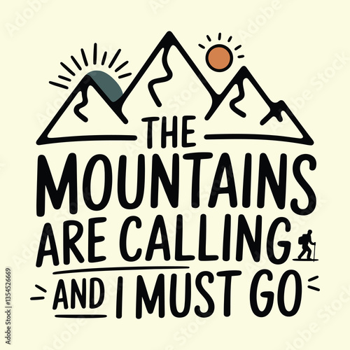 Hiking mountain t shirt design with art