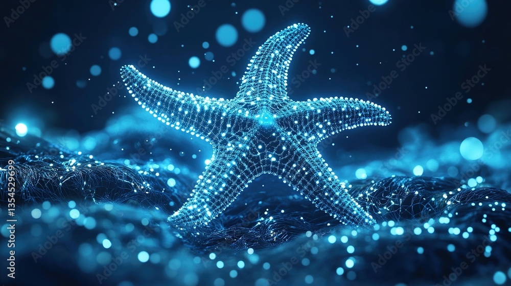 A glowing starfish icon surrounded by regeneration data, representing online marine conservation platforms, digital research tools, and ecological education resources. A glowing starfish icon surrounded by regeneration data, representing online marine conservation platforms, digital research tools, and ecological education resources.