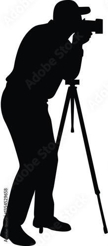 video camera silhouette, vector on white background