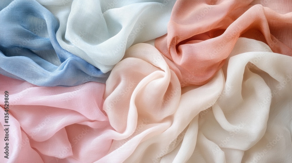 Obraz premium A soft pastel fabric texture background with gentle color transitions