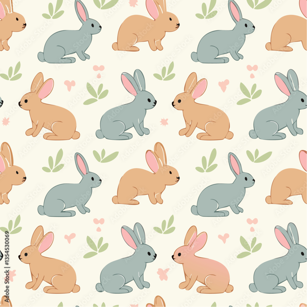 Obraz premium seamless pattern with rabbits