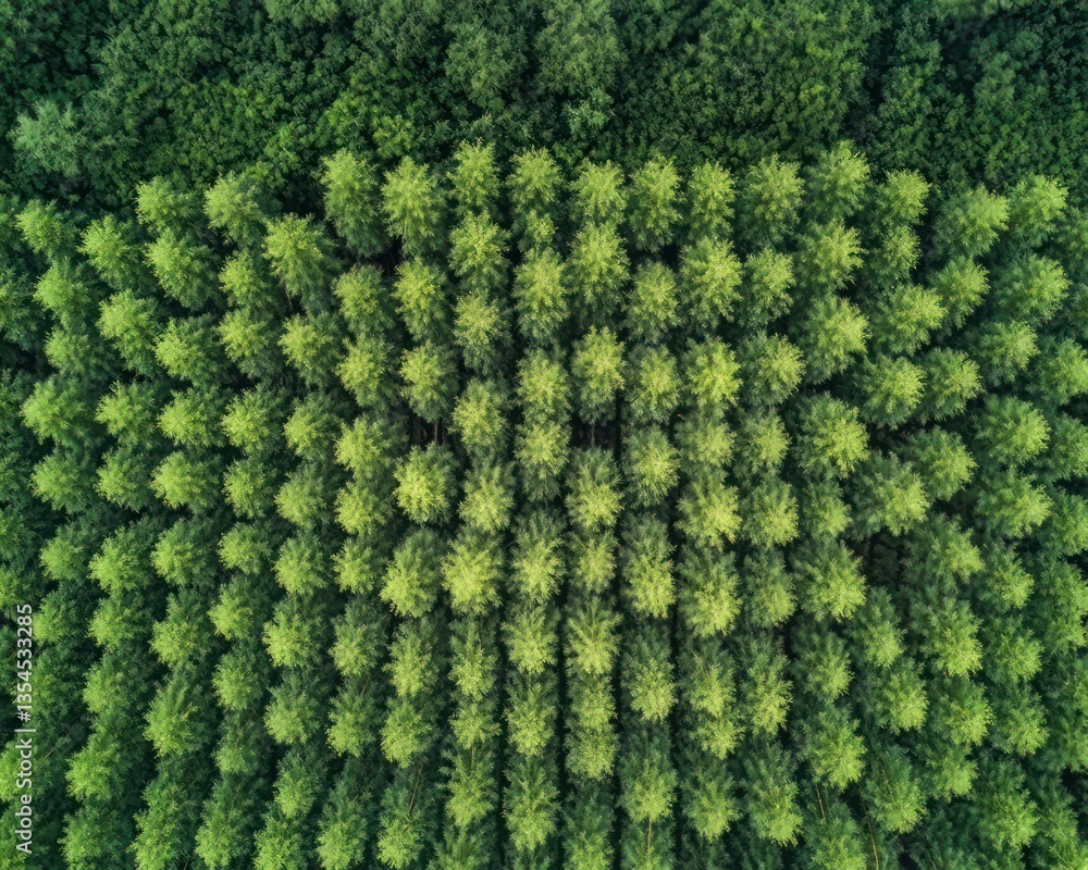 Bamboo reforestation project for carbon neutrality detailed aerial photo Bamboo reforestation project for carbon neutrality detailed aerial photo