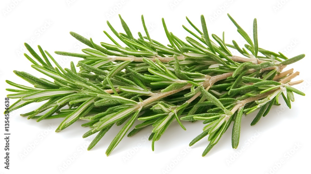 Fototapeta premium Fresh rosemary sprigs on white background.