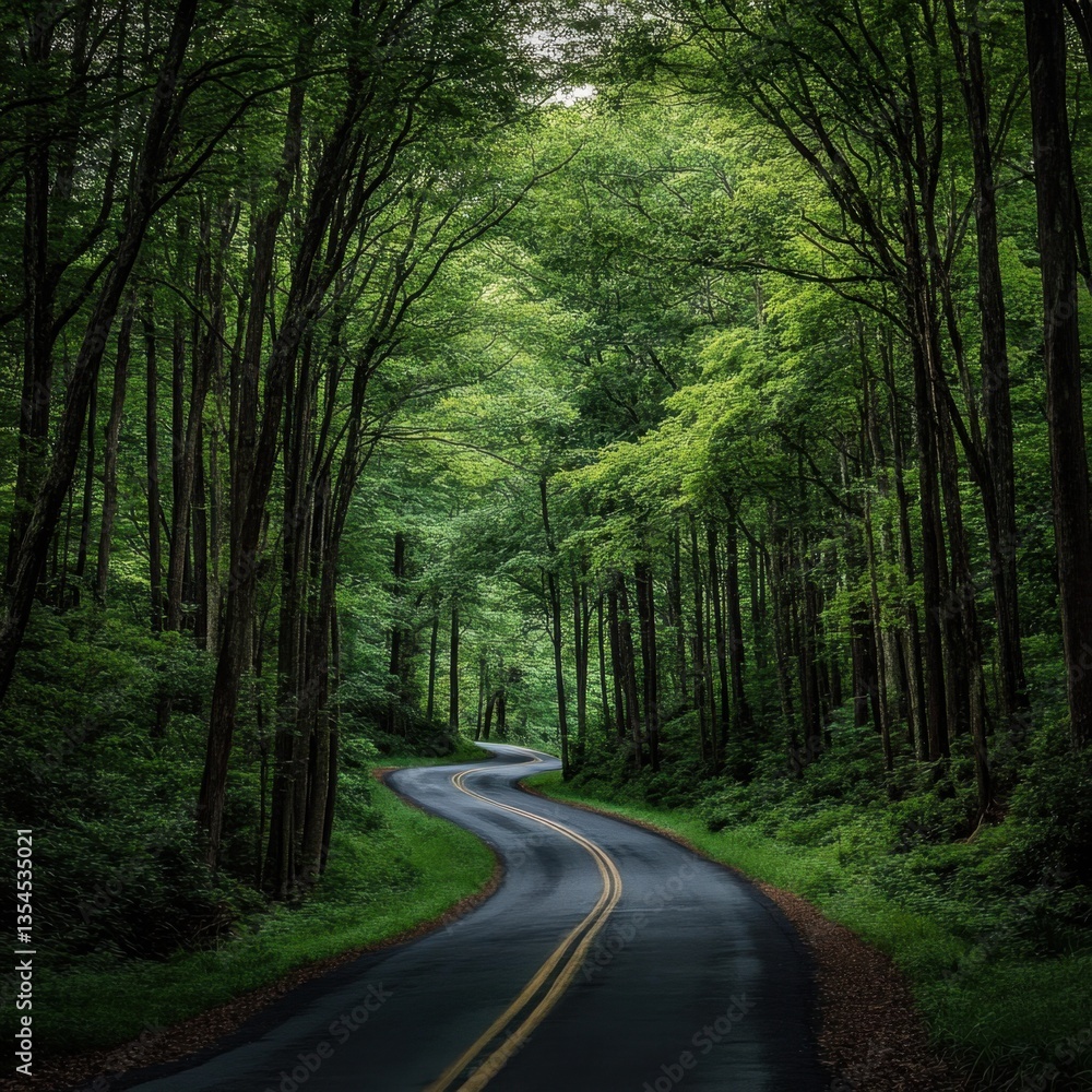 Naklejka premium Forested Mountain Roads