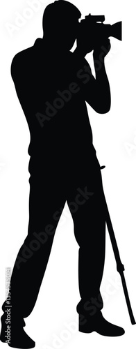 silhouette of photographer with camera