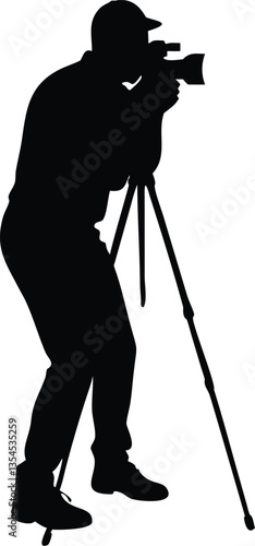silhouette of photographer with camera