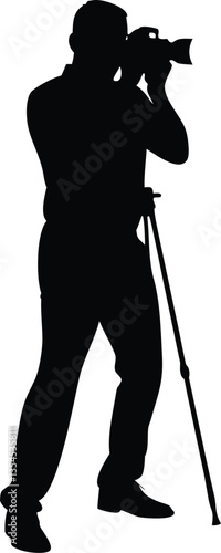 silhouette of photographer with camera