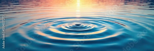 Calm waters with circular ripples on the surface, landscape, scenery