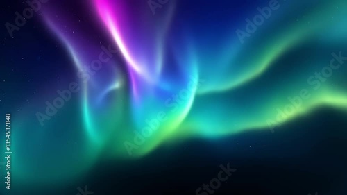 Glowing gradients of emerald green deep blue and cosmic violet dance across the screen like the Northern Lights in motion 4K seamless looping abstract background footage