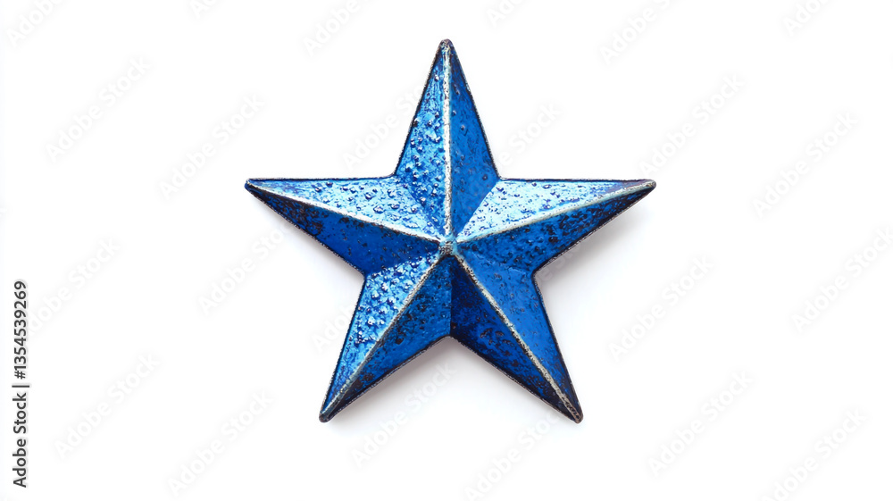 Obraz premium blue star isolated on white background.