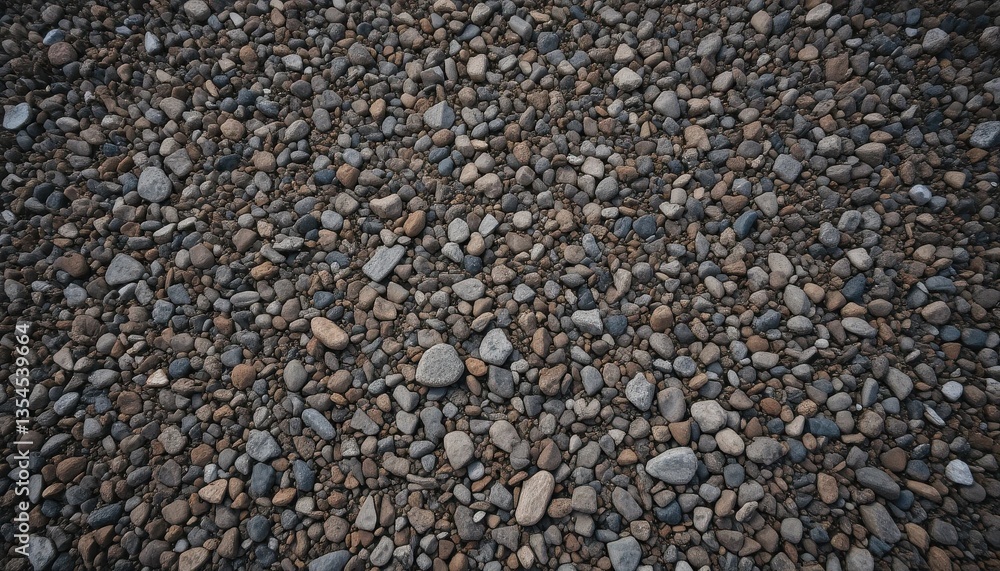 Dark Brown and Gray Textured Gravel Path Small Stones, Uneven Terrain Dark Brown and Gray Textured Gravel Path Small Stones, Uneven Terrain