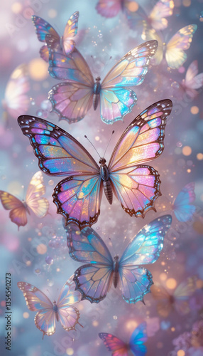 Wallpaper Mural Colorful butterfly on white background Torontodigital.ca