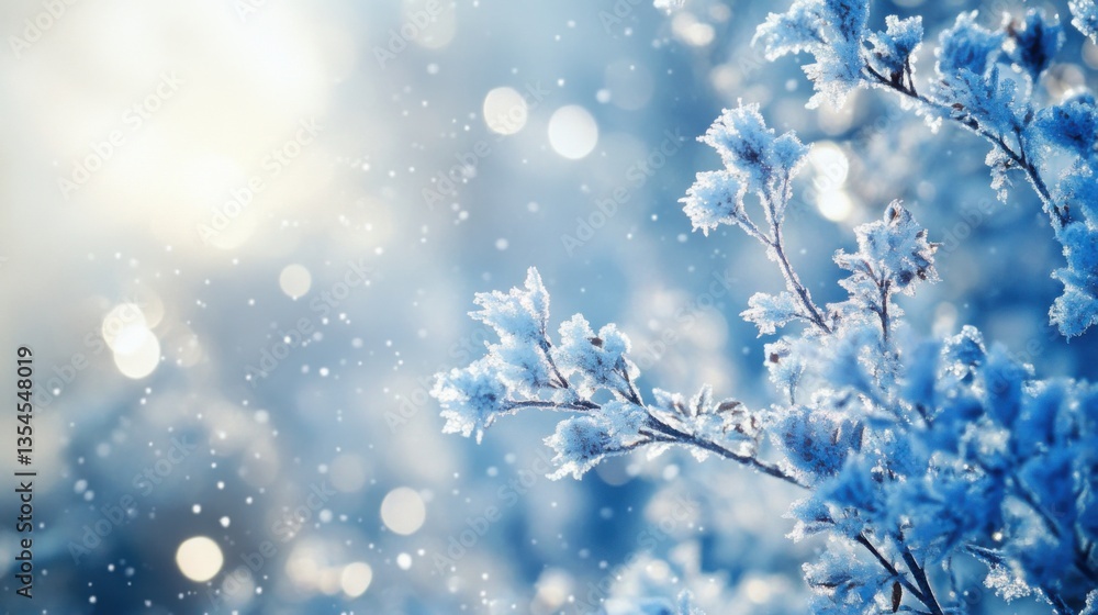 Frosted textures and icy blues create a magical winter atmosphere Frosted textures and icy blues create a magical winter atmosphere