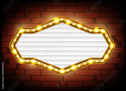 Gold shining marquee light board