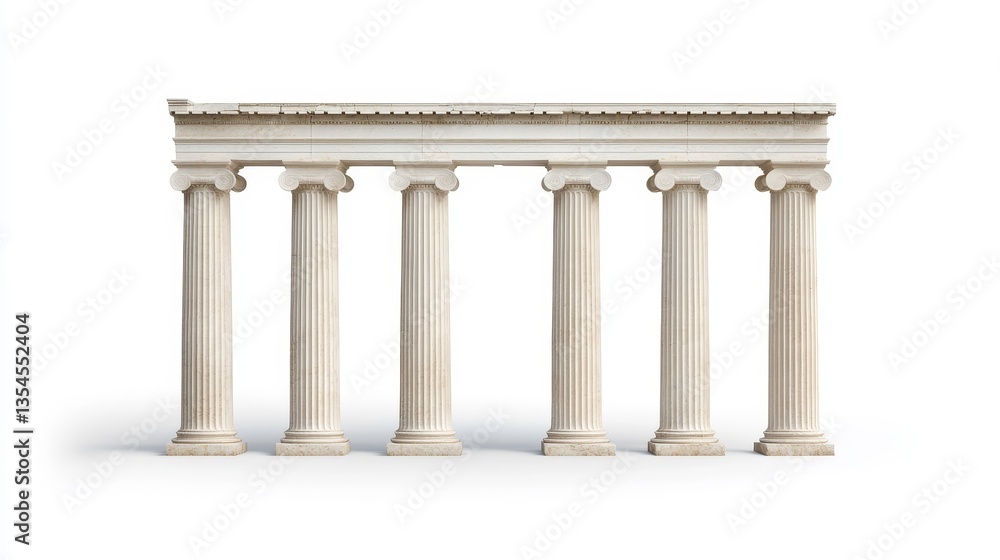 Obraz premium Classical Architectural Structure with Five Tall Columns Displaying Elegance
