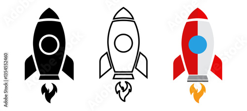 Space ship vector icon, Rocket icon set. Startup icon vector.