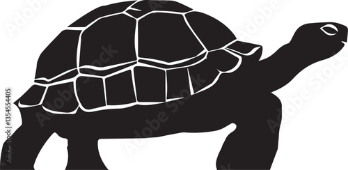black vector illustration of a tortoise logo icon in silhouette. Perfect for branding, logos, or minimalist designs.