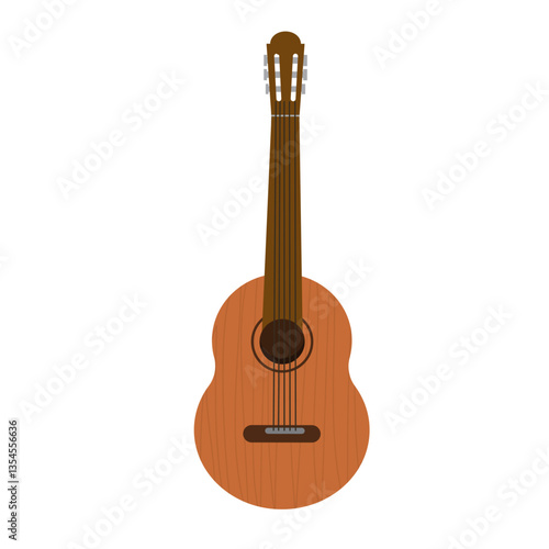 Guitar isolated on white background, vector illustration
