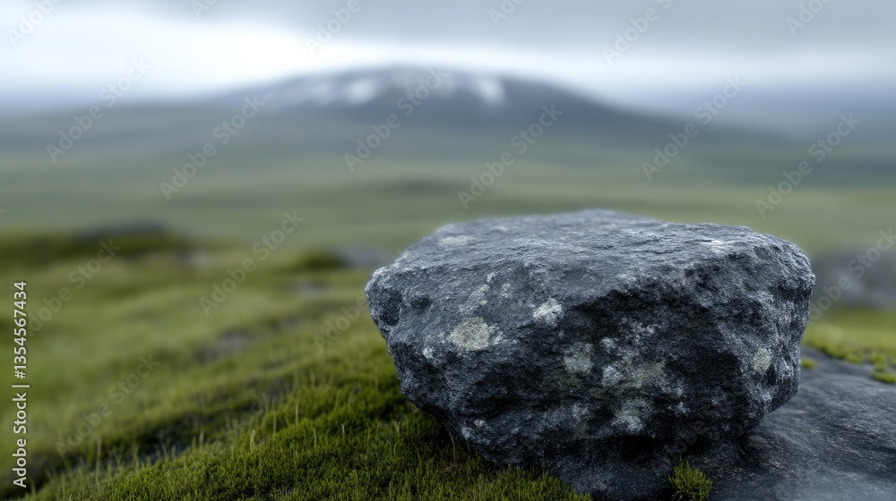 Rocky outcrop on a grassy hillside Rocky outcrop on a grassy hillside