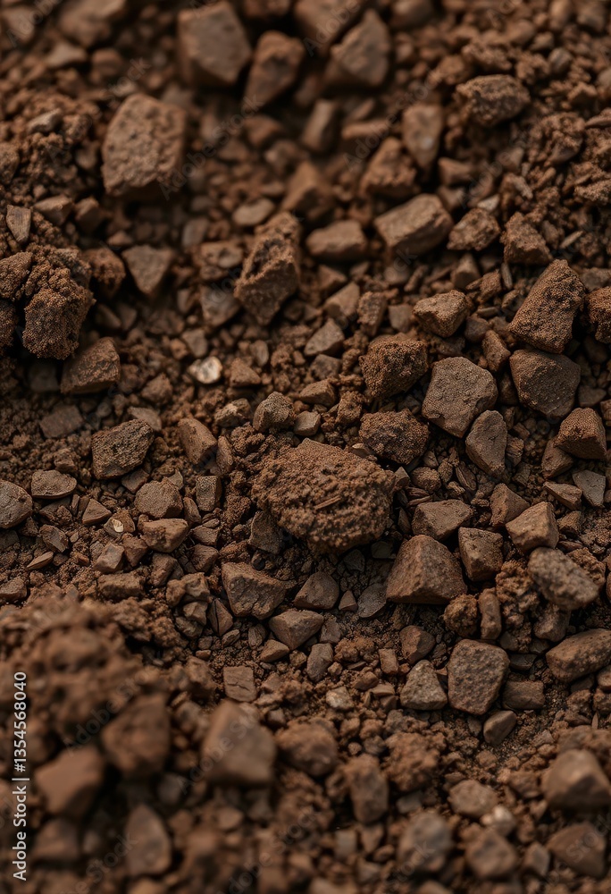 Close-up of fine-grained silty soil, dark brown hues, dirt, silty soil Close-up of fine-grained silty soil, dark brown hues, dirt, silty soil