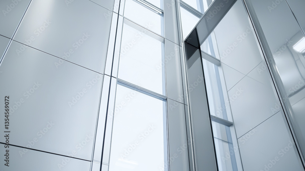 Fototapeta premium Modern glass architecture with sleek lines and reflections