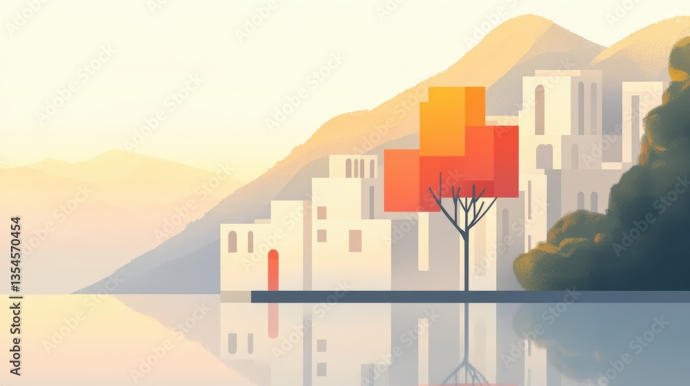Obraz premium A stylized depiction of a digital world where every city is a connection point.