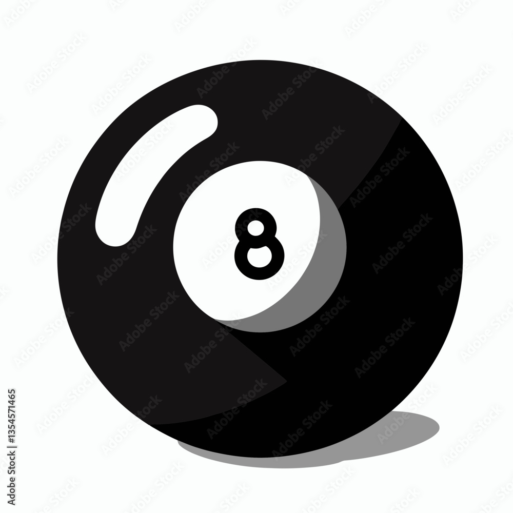 very simple flat and minimalist Billiard Ball silhouette in black on a white background very simple flat and minimalist Billiard Ball silhouette in black on a white background
