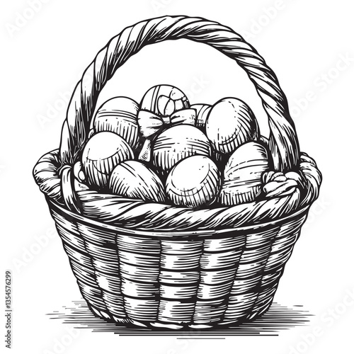 Easter basket teeming with candy, displayed in a lively EPS illustration