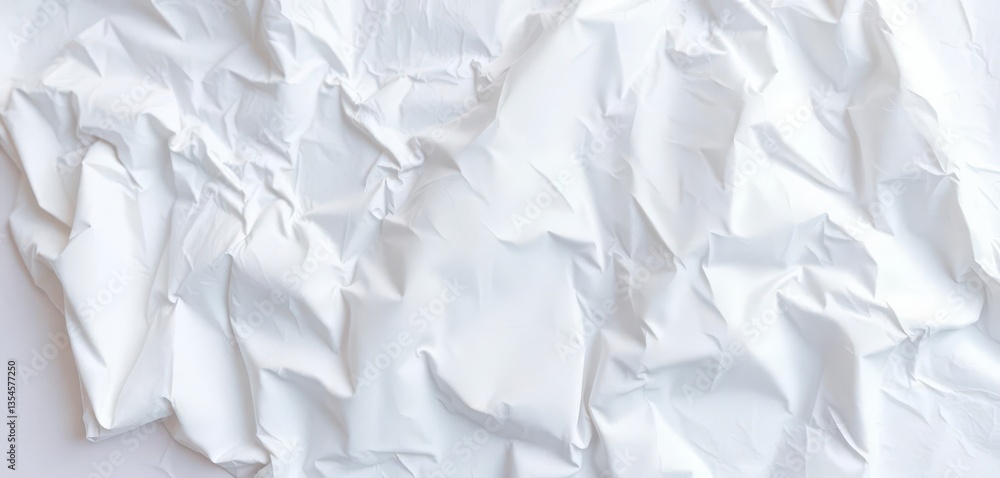 Obraz premium Subtle crinkled texture on pristine white fabric, blank, design, clean